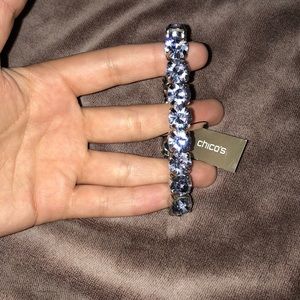 NWT Chico’s bracelet (dark grey Rhine stone)